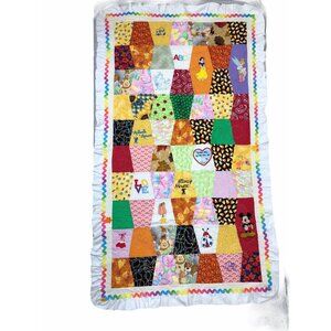 Quilt Wallhanging Embroidery Disney Characters Colorful Ruffles 4"x2.5"